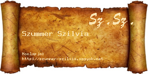 Szummer Szilvia névjegykártya